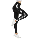 Women Camo Legging Two Side White Stripes Skinny Leggings